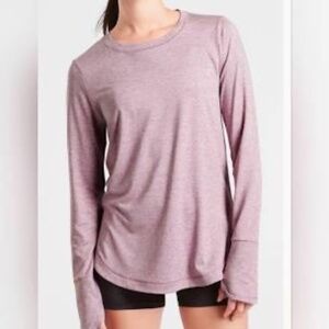 ATHLETA UPTEMPO TOP, SIZE XS, PURPLE/PINK HEATHER